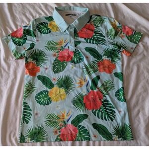 Shank It Golf Men's Hawaiian/Floral‎ Polo Size Medium